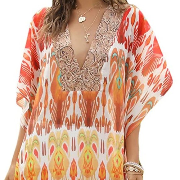 Turkish Kaftans Swimsuit Cover up Caftan Beach - Picture 3 of 4